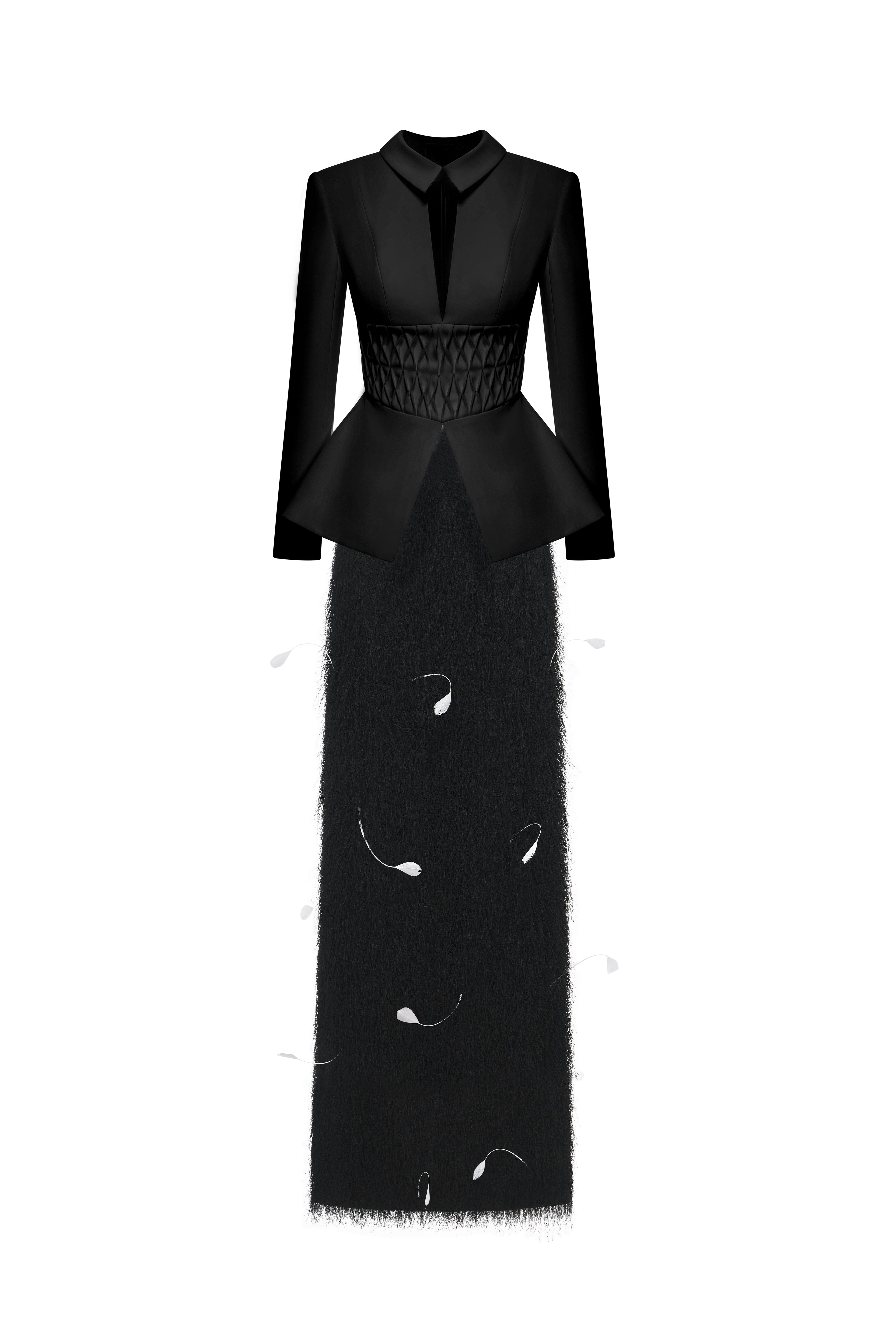 Kellie Feather Embellished Tailored Set