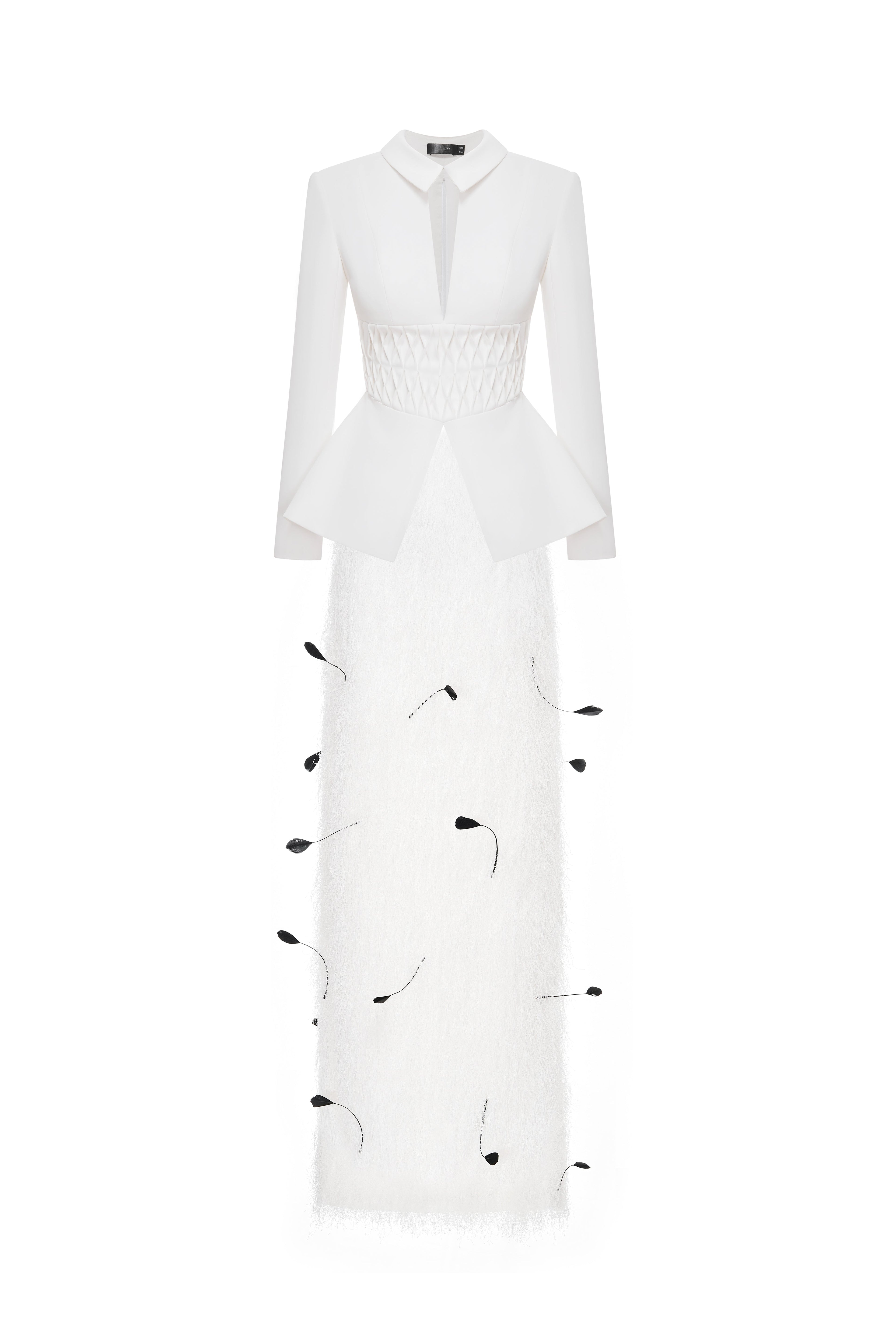 Kellie Feather Embellished Tailored Set