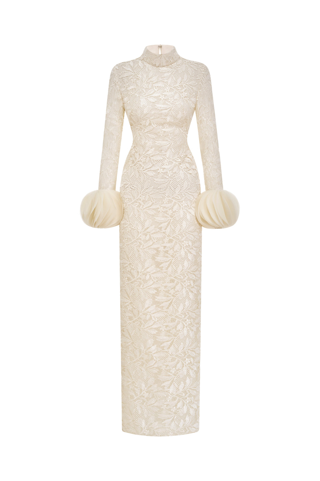 Lace & Organza Sleeve Gown
