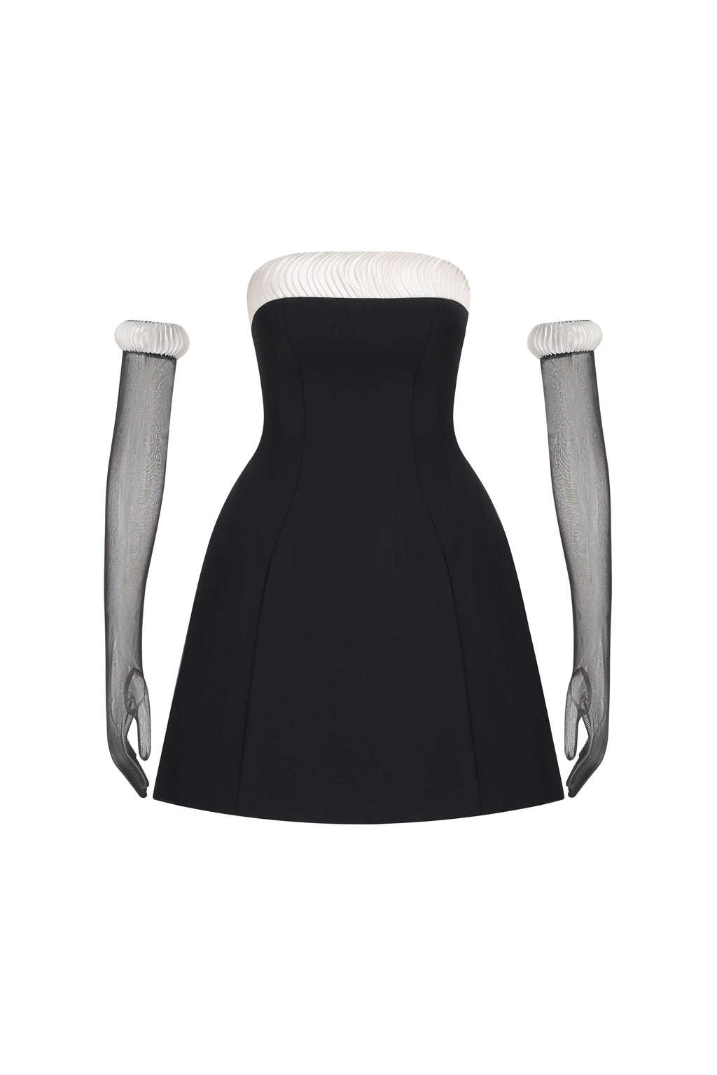 Strapless Twill Mini Dress