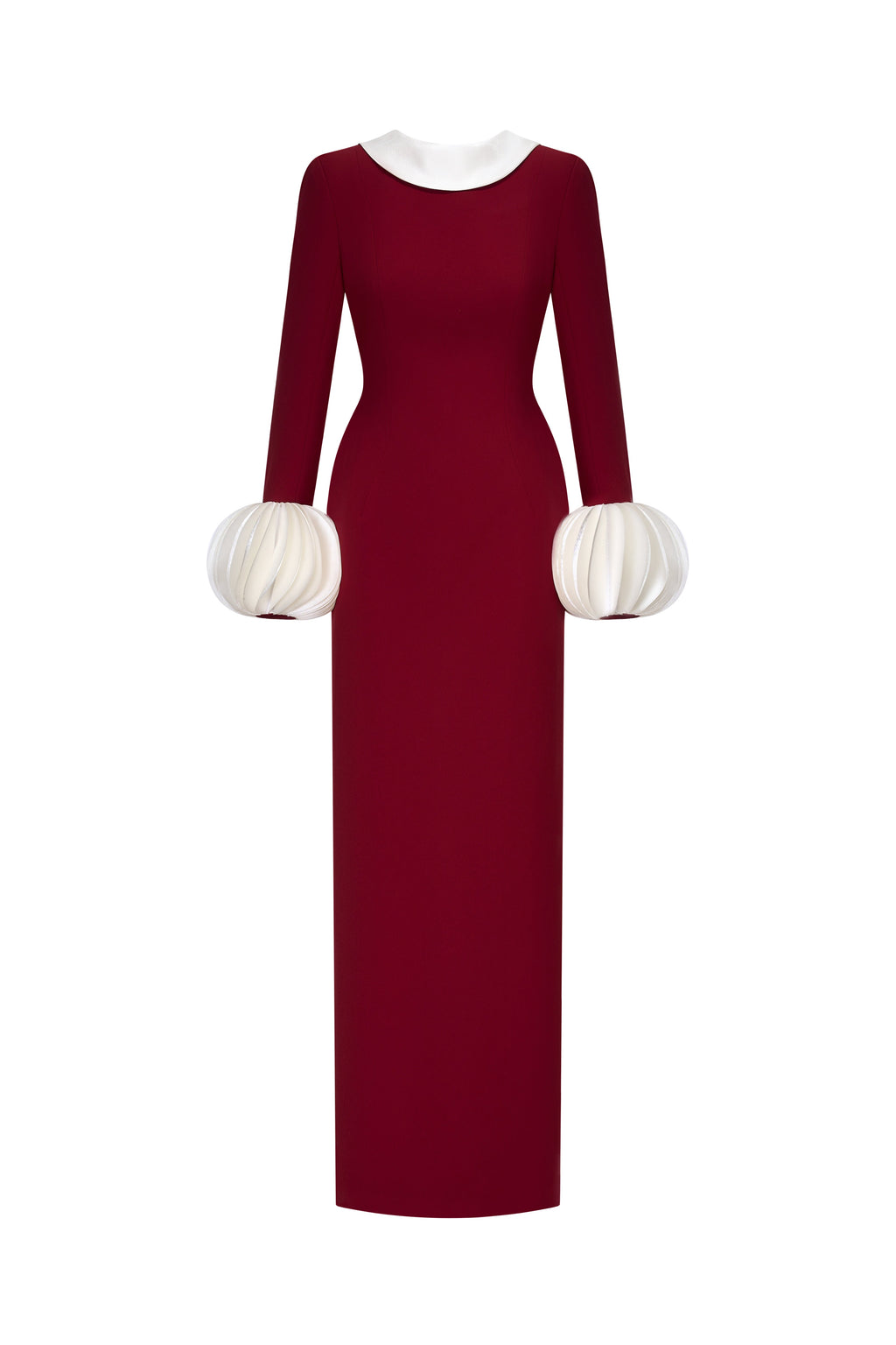Contrast Organza Cuff Maxi Gown
