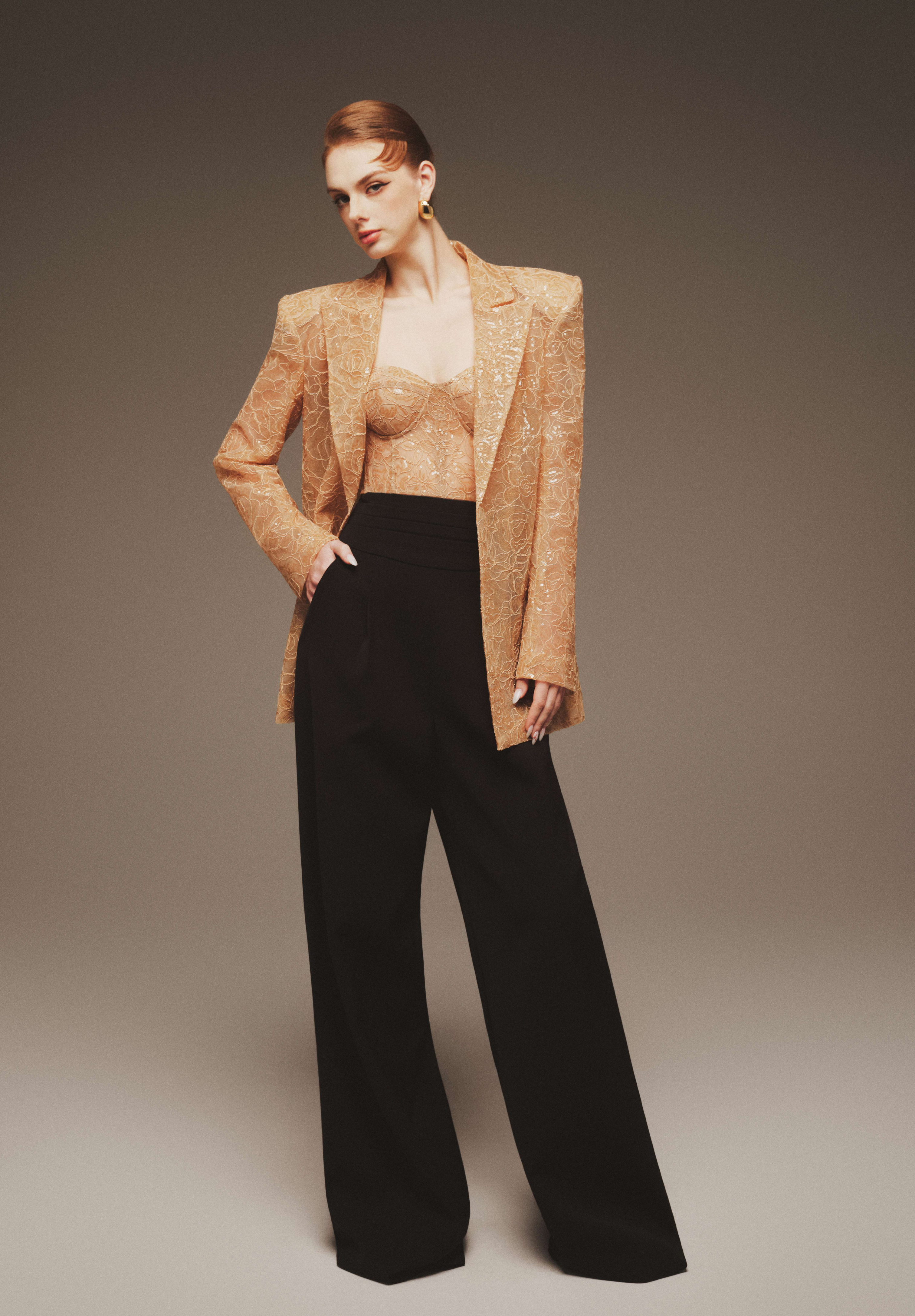 High Waist Wide Leg Trousers