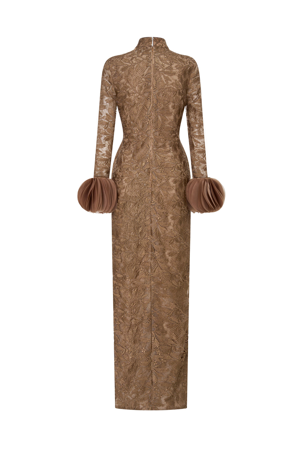 Lace & Organza Sleeve Gown
