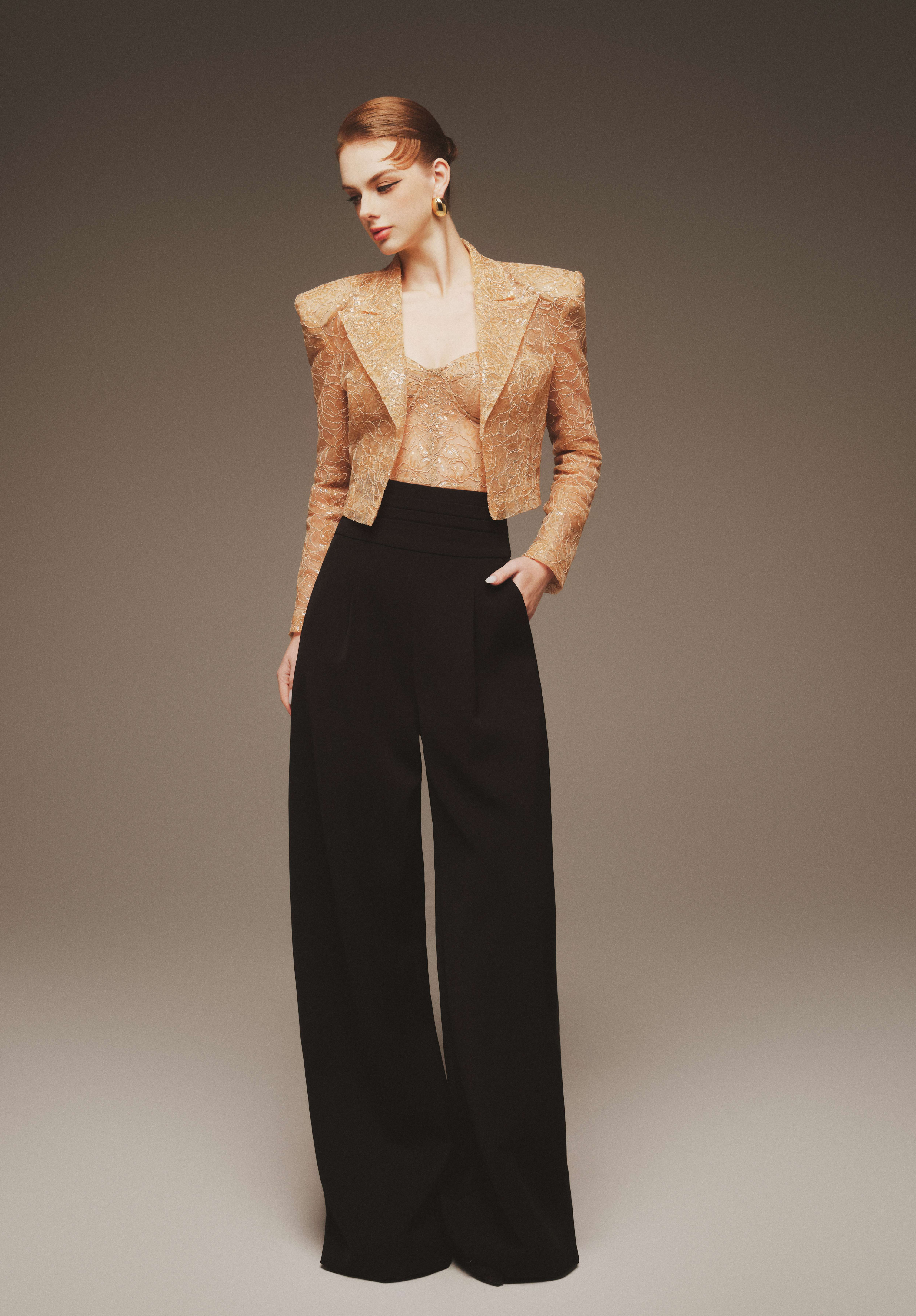 High Waist Wide Leg Trousers