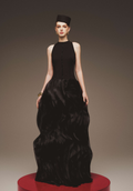 Halter Twill & Organza Gown