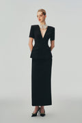 Katherine V-Neck Midi Skirt Set