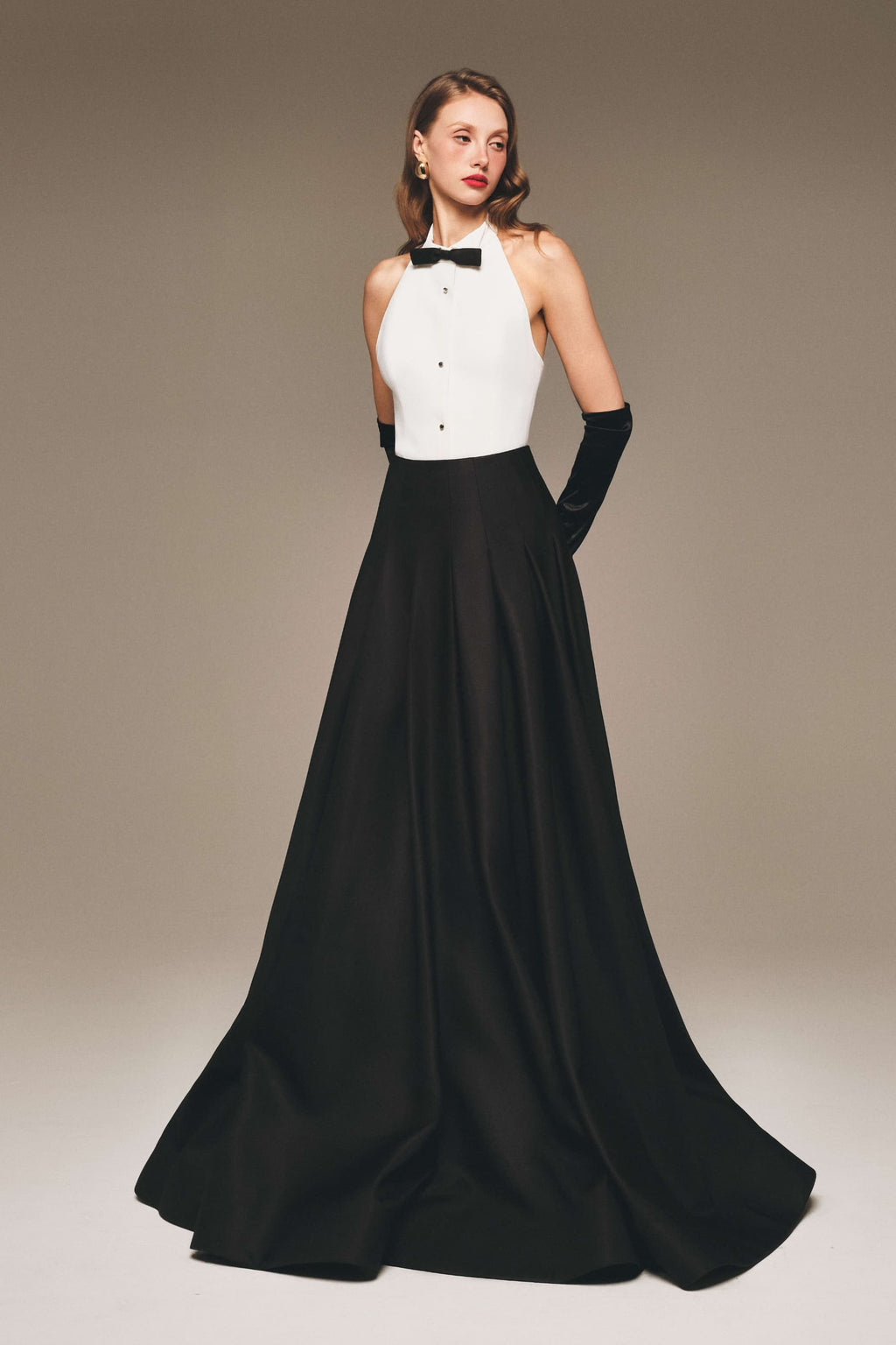 Halter Bow Jumpsuit Top & Maxi Skirt Set