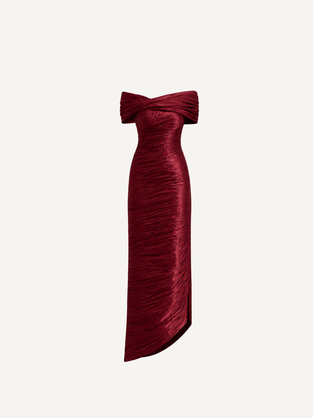 Serephira Off Shoulder Draped Midi Dress