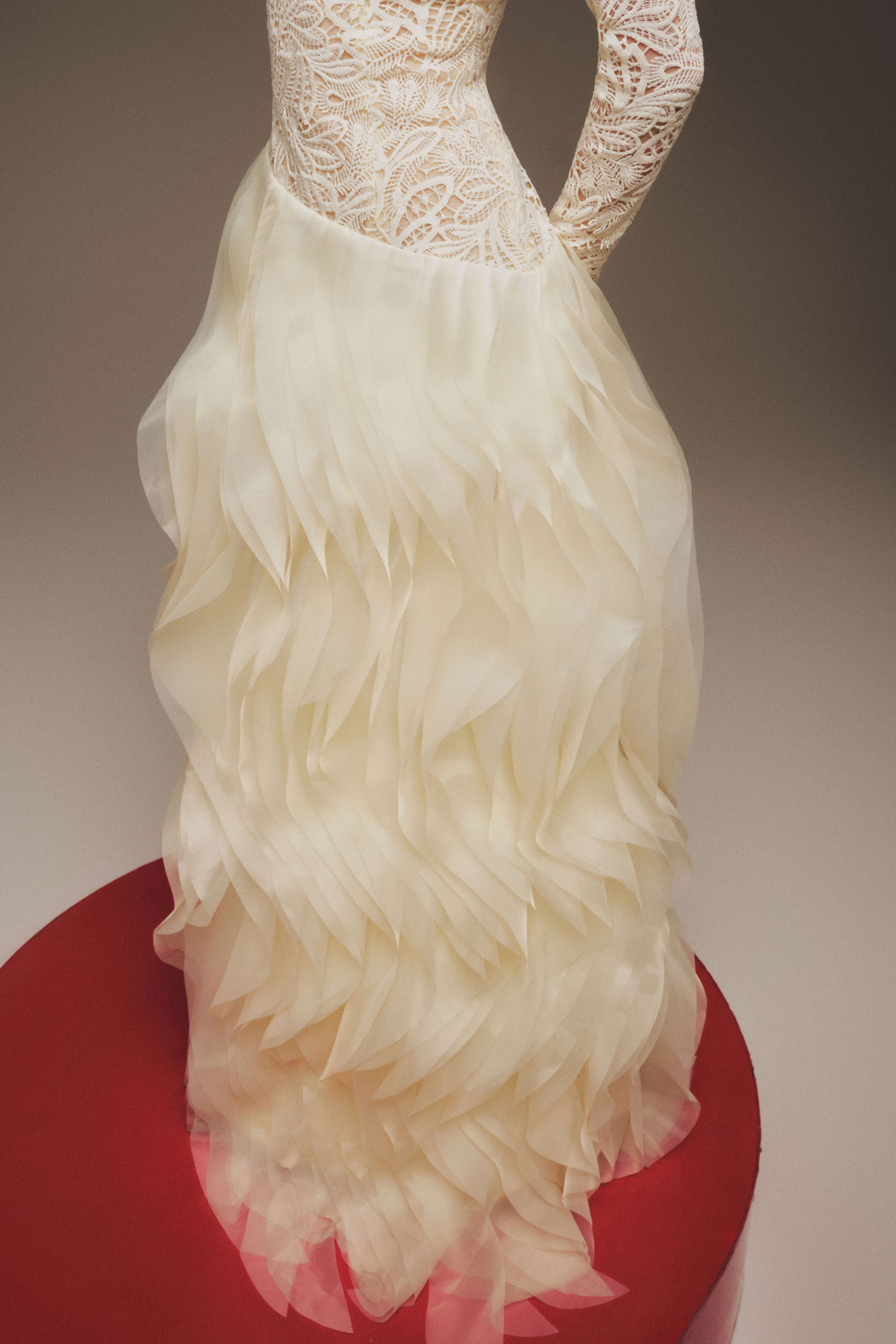 Halter Twill & Organza Gown
