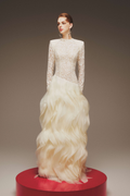 Elowen Lace Organza Ruffle Maxi Gown