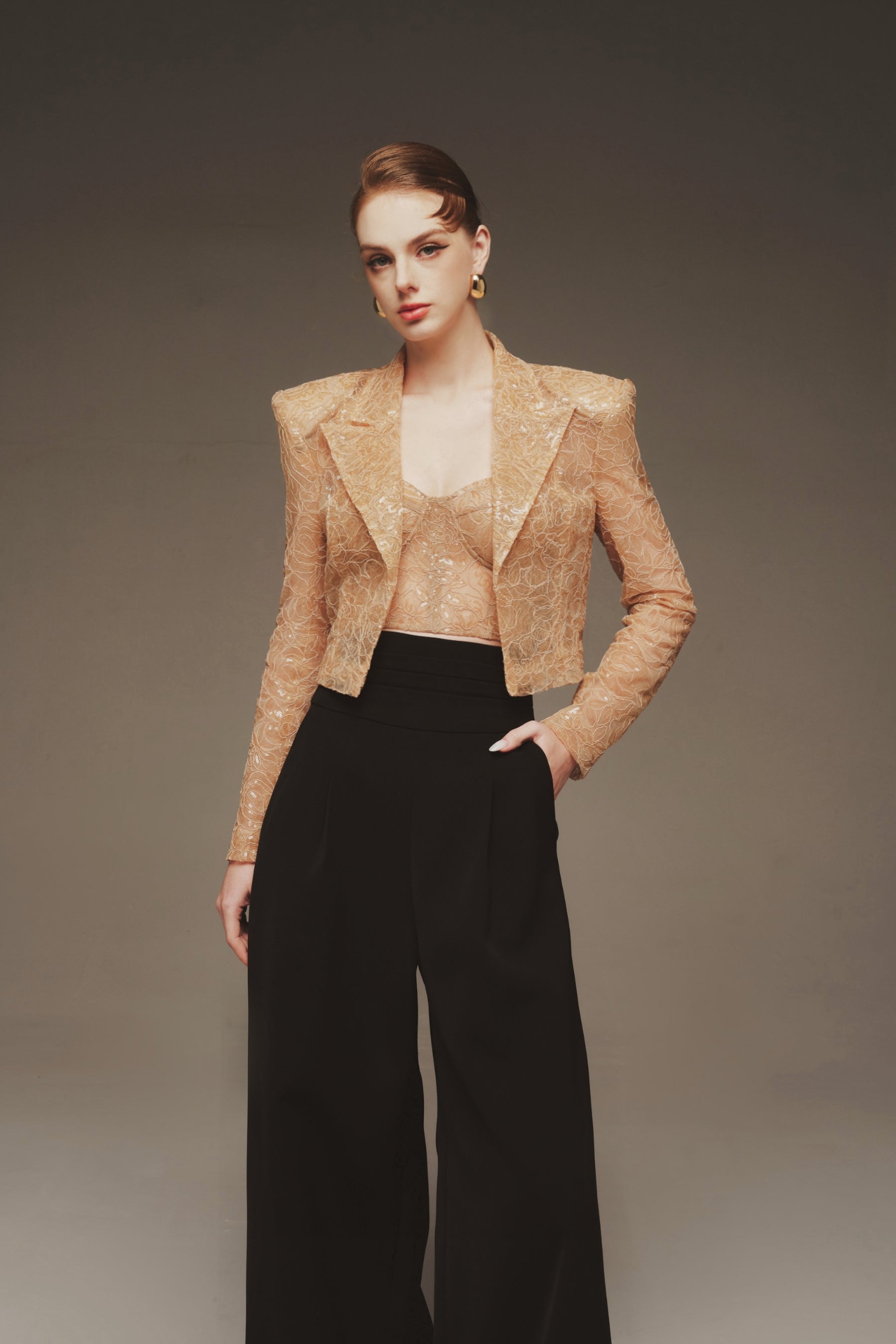 High Waist Wide Leg Trousers