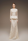 Lace Peplum Gown