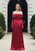 Vivian A-line Side Slit Taffeta Silk Floor Length Dress