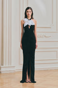 Iris Bow Detail Draped Maxi Dress