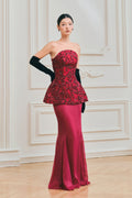 Solène Strapless Peplum Maxi Set