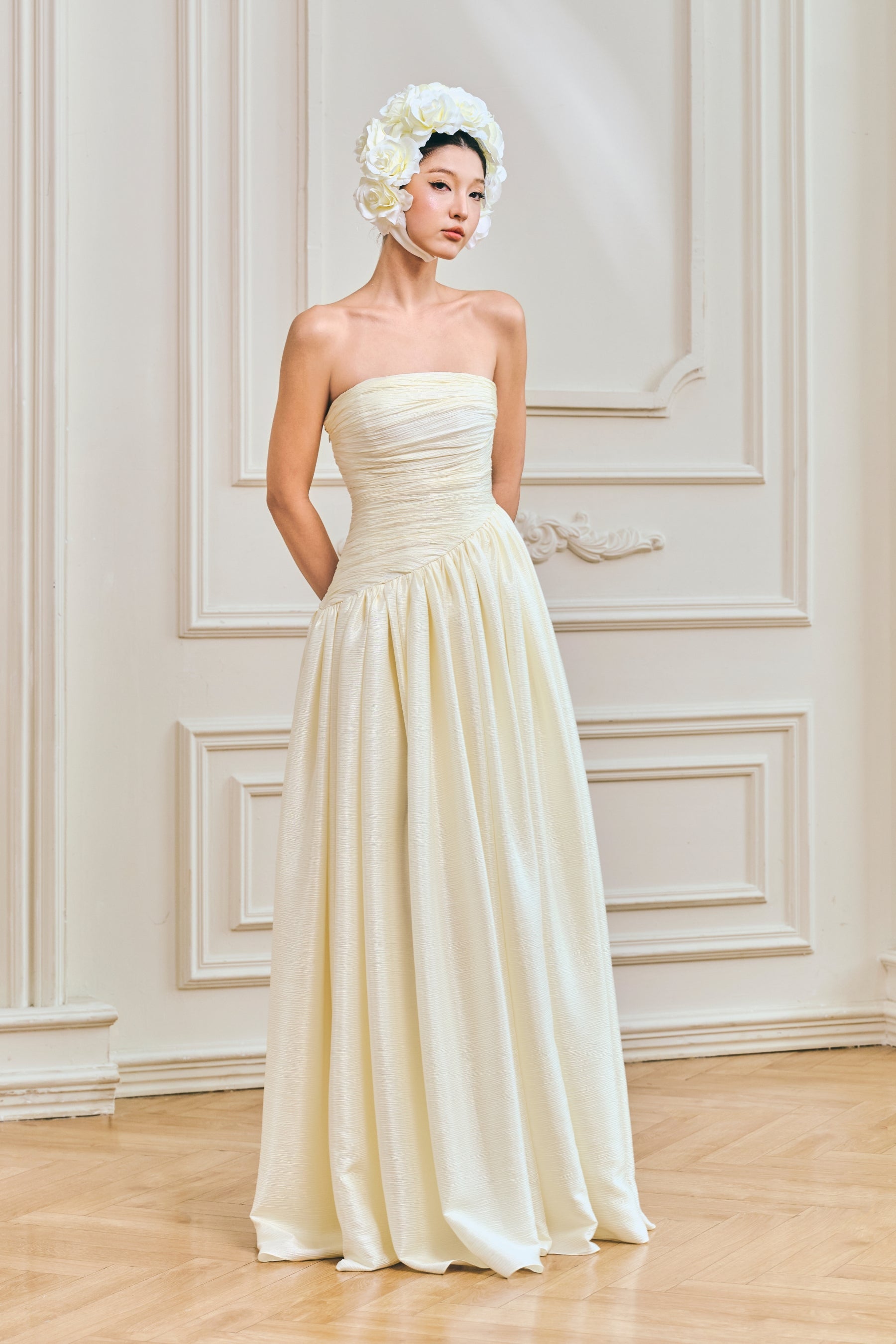 Vivienne Silk A-Line Evening Gown