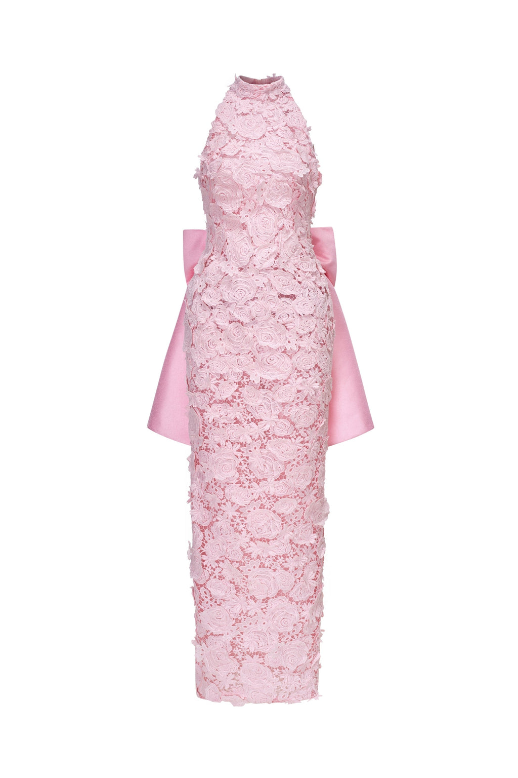 Roses Halter Lace Sheath Maxi Dress