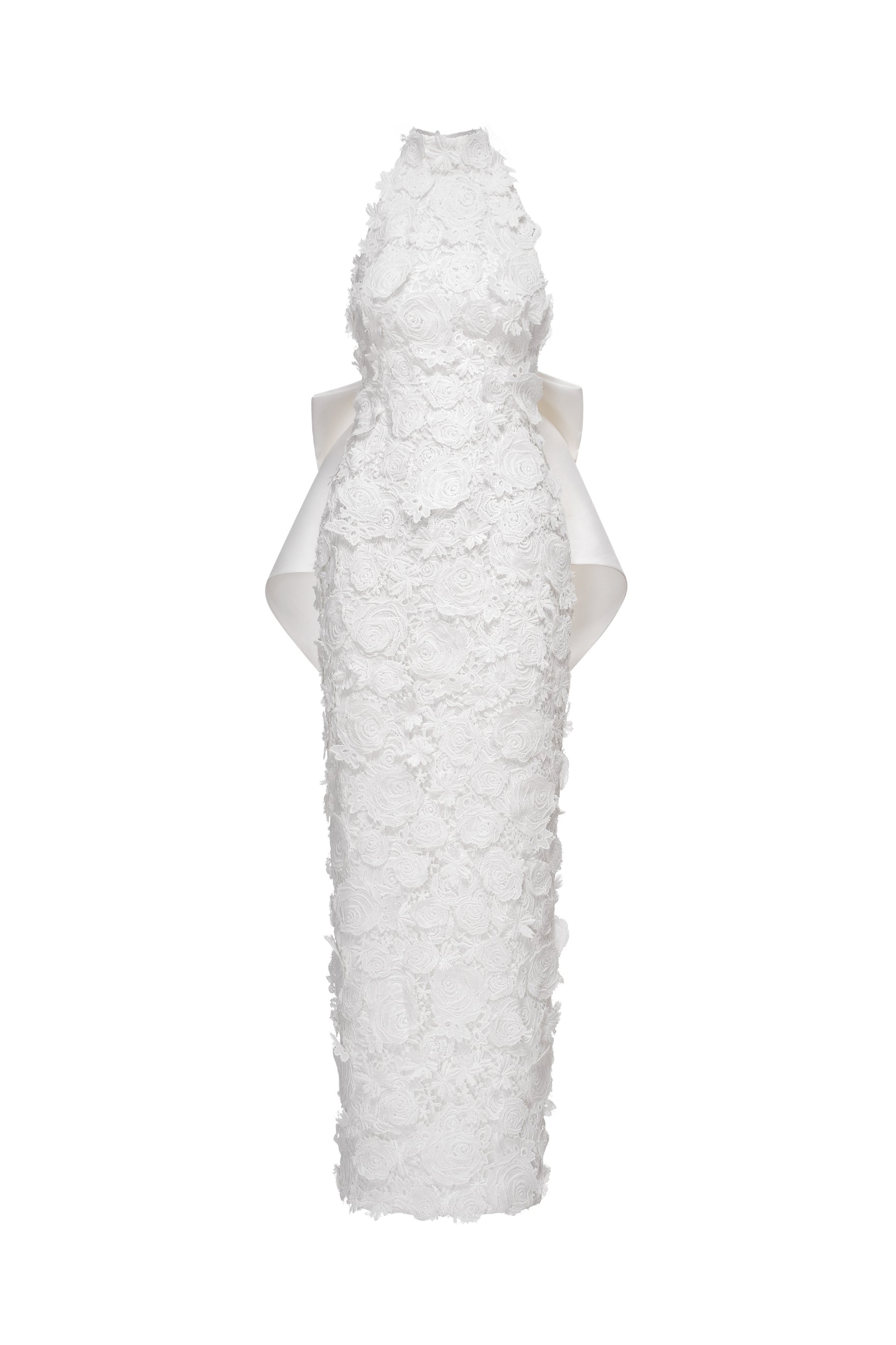 Roses Halter Lace Sheath Maxi Dress