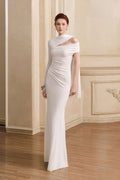 Elies Asymmetric Sleeve Silk Gown