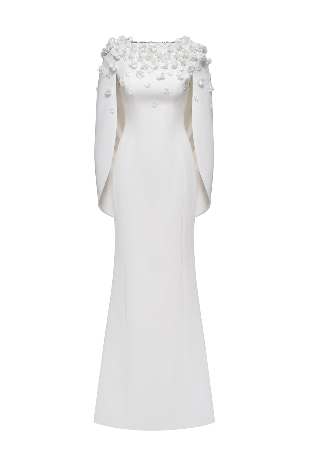 Lily Cape Sleeve Chiffon Maxi Gown