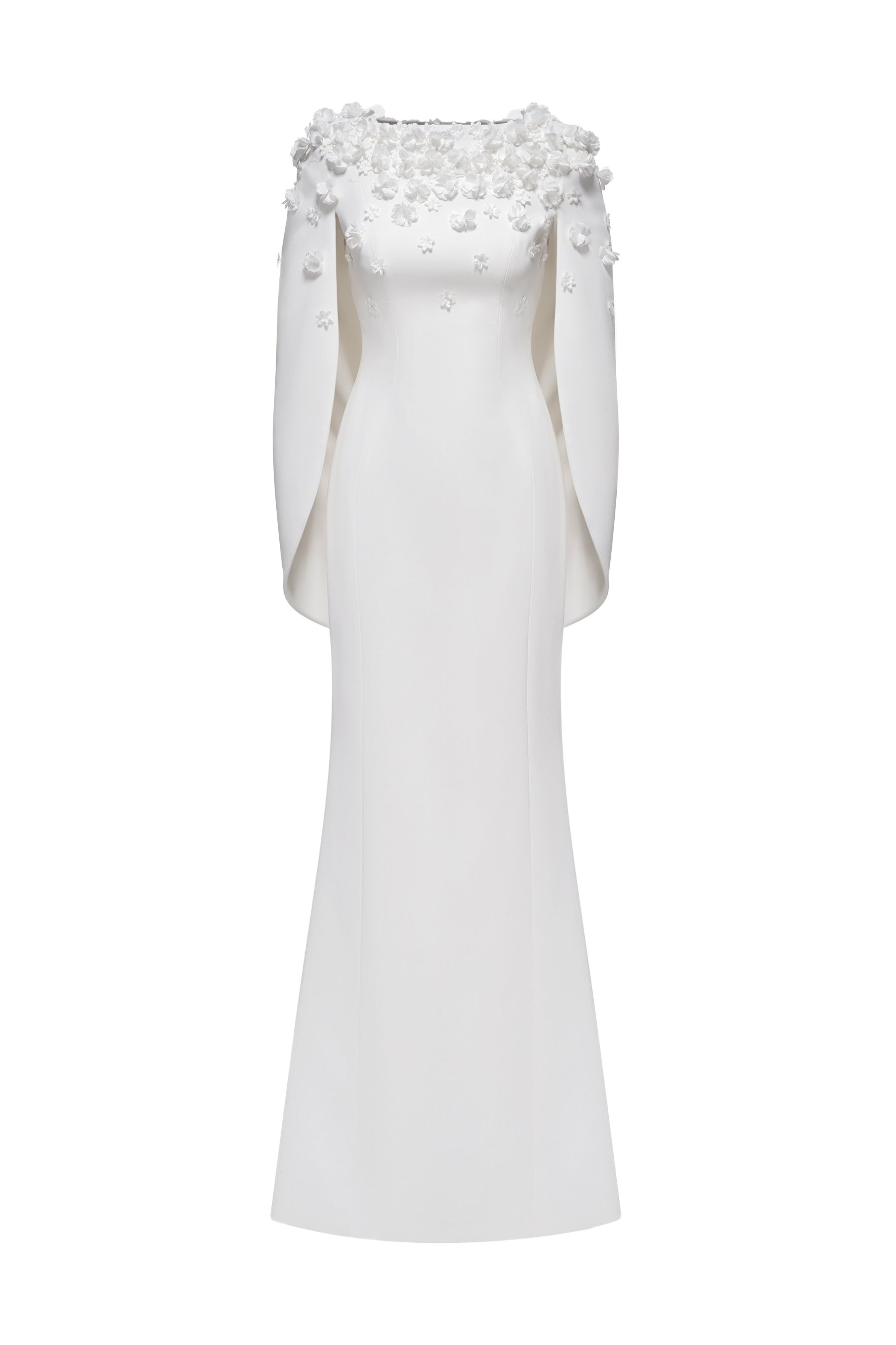 Lily Cape Sleeve Chiffon Maxi Gown
