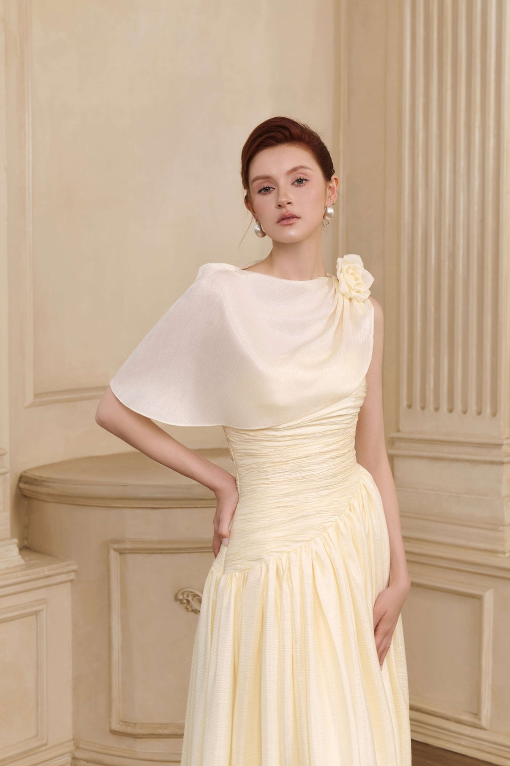 Hallie Ruched One Shoulder Maxi Gown
