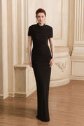 Vivi High Neck Draped Maxi Dress