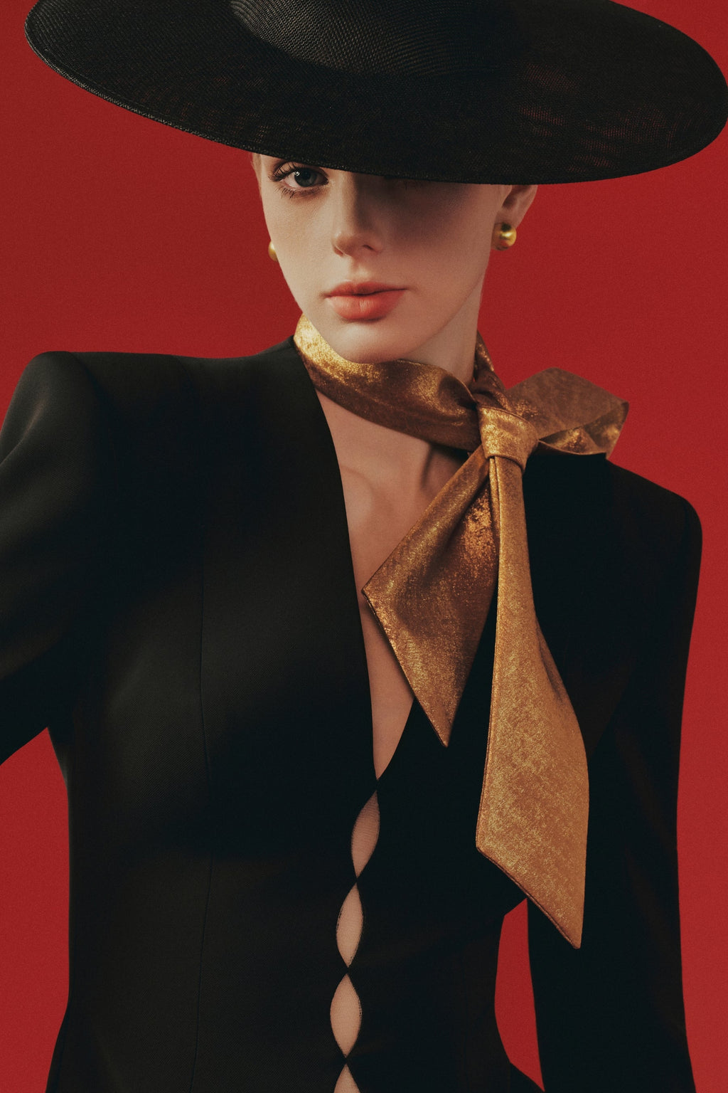Heather Bow Detail Long Sleeve Maxi Dress