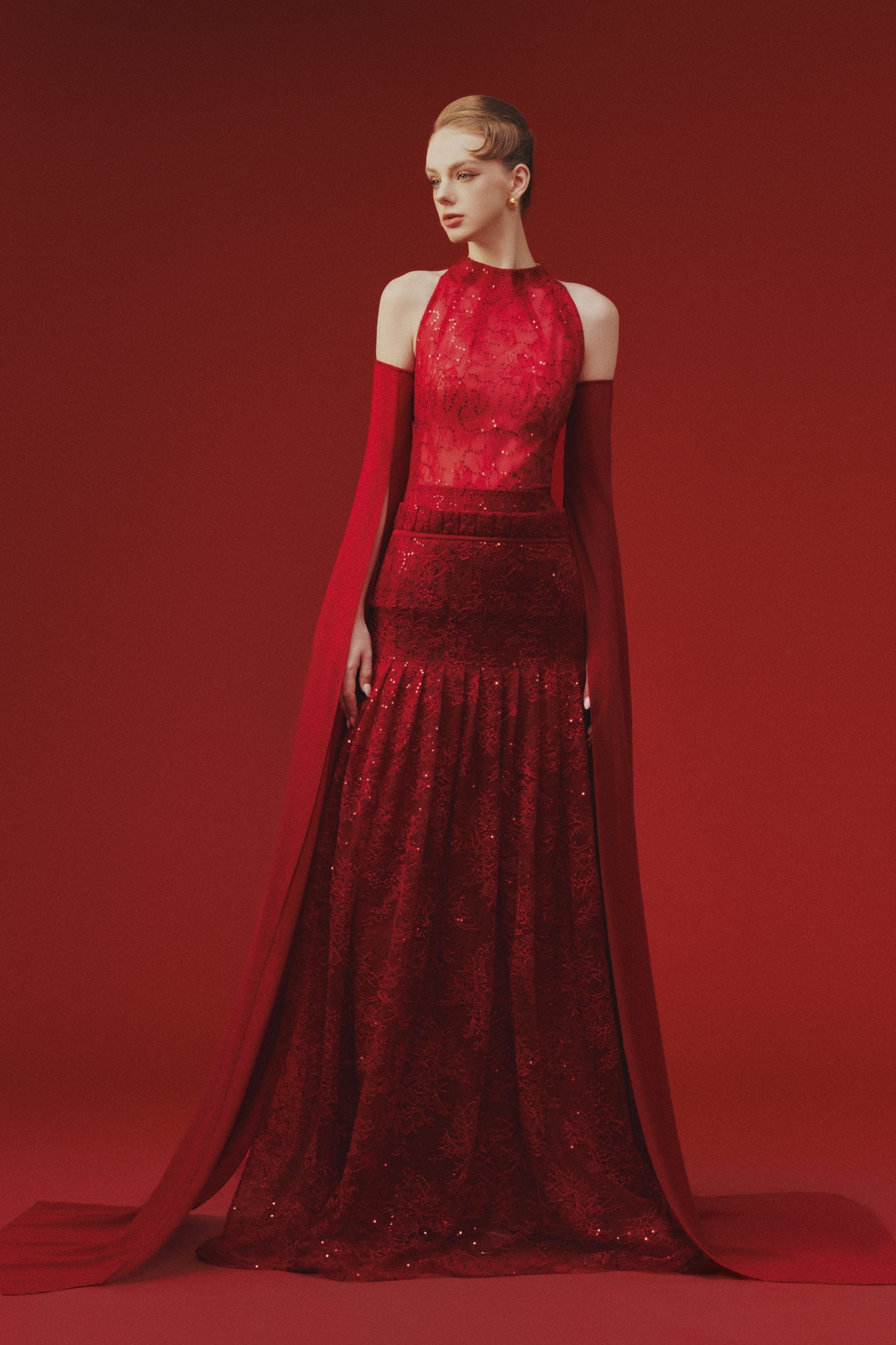 Ellen Lace Halter Maxi Dress