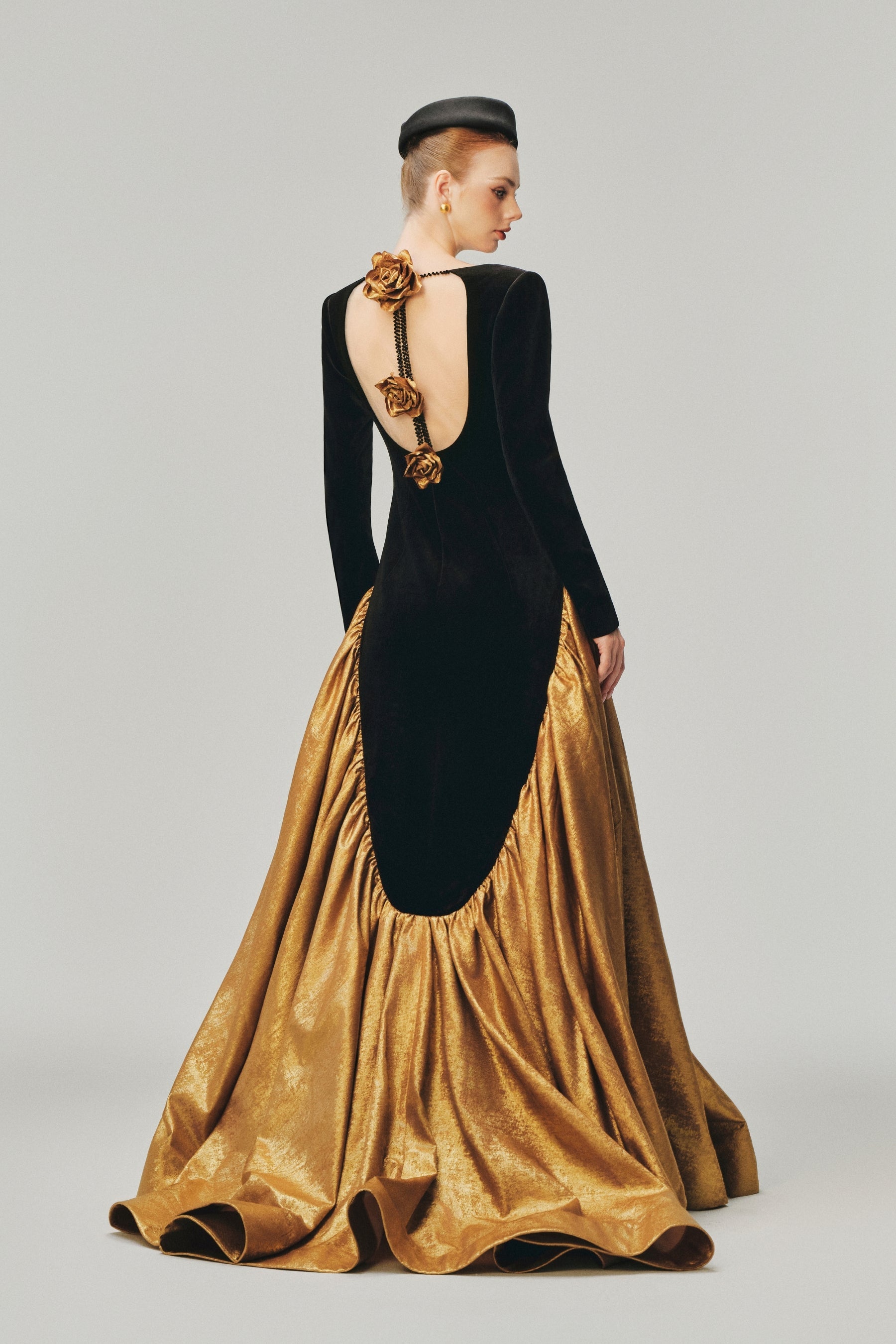 Clare Long Sleeve Contrast Gown