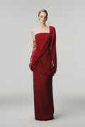 Eva One Shoulder Draped Maxi Dress