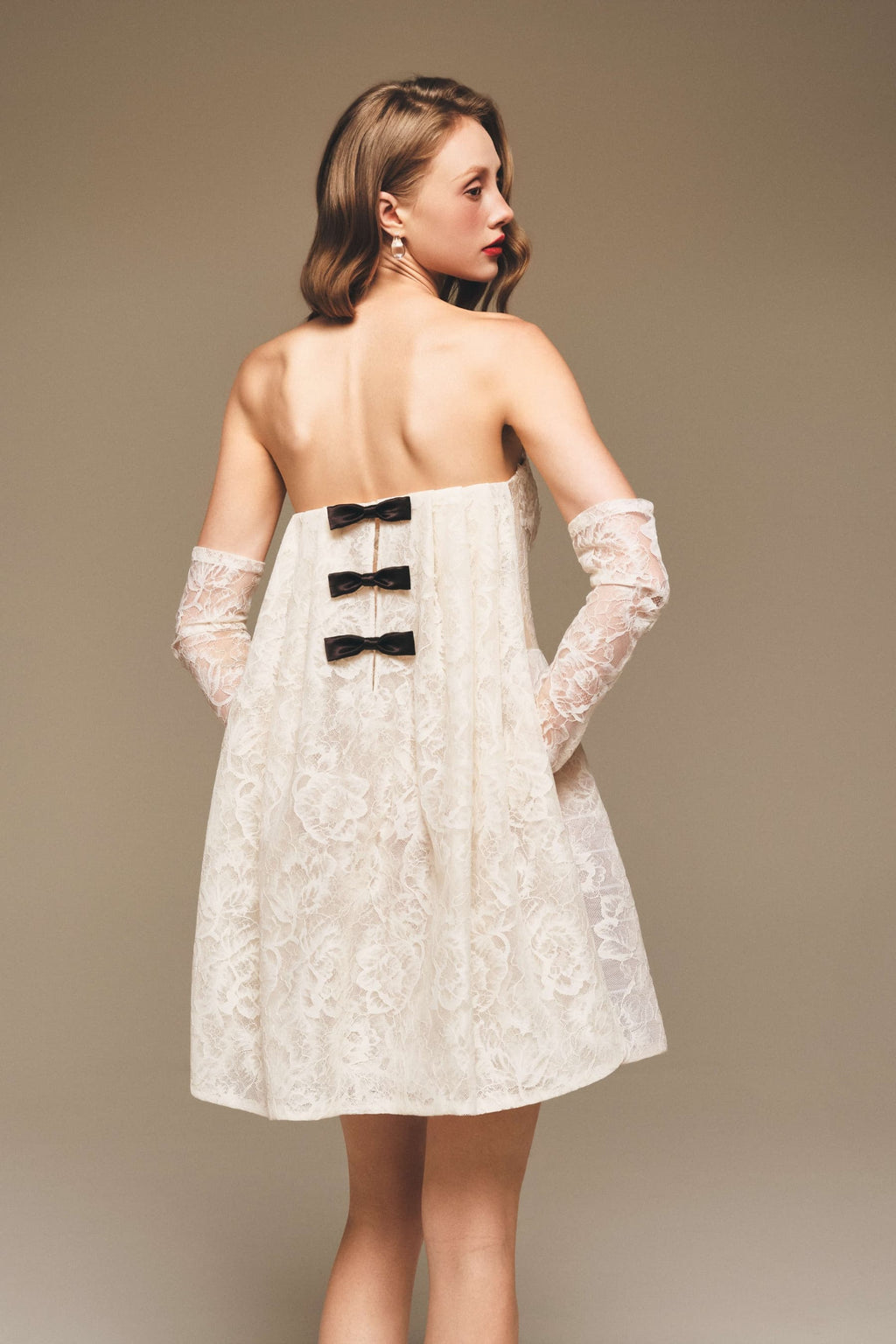 Off-Shoulder Lace Corset Mini Dress