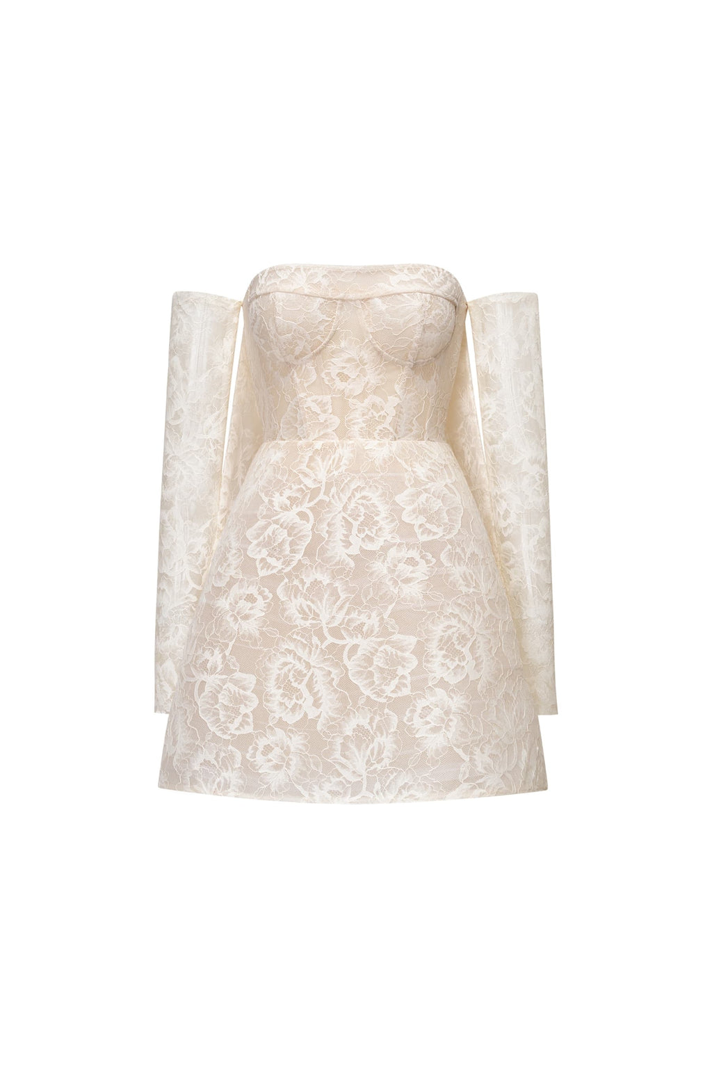 Off-Shoulder Lace Corset Mini Dress