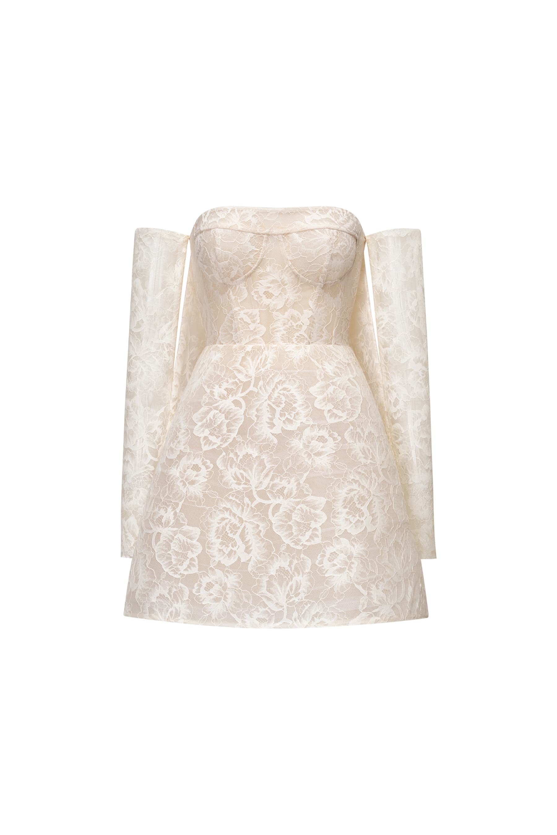 Off-Shoulder Lace Corset Mini Dress