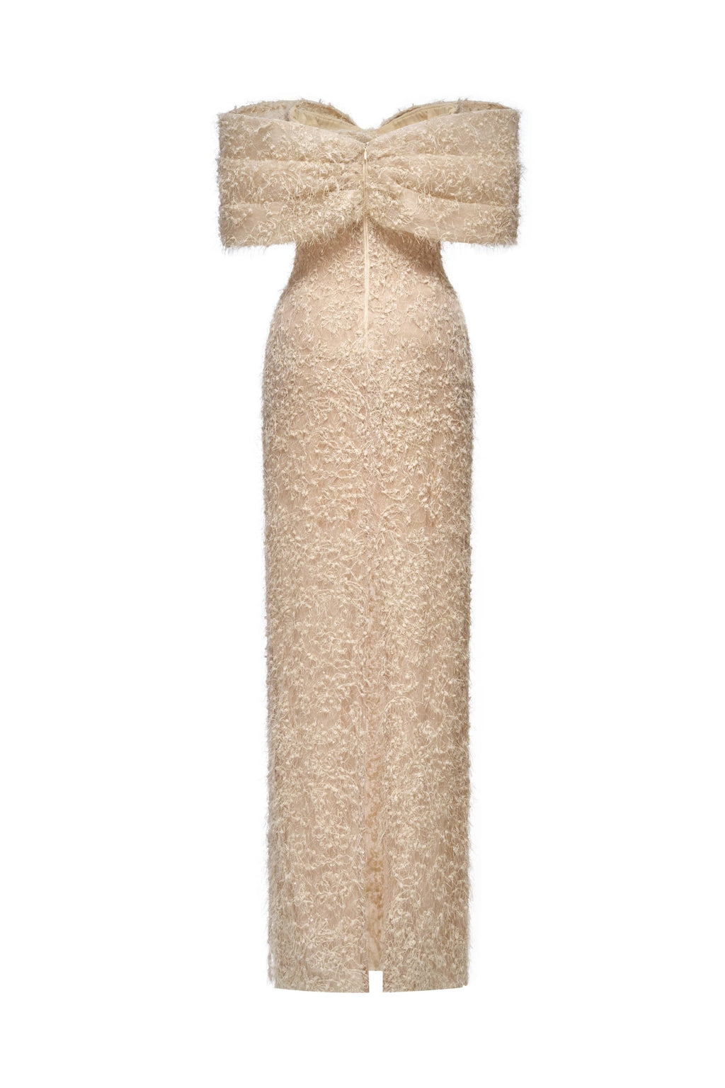 Off-Shoulder Lace Corset Maxi Gown