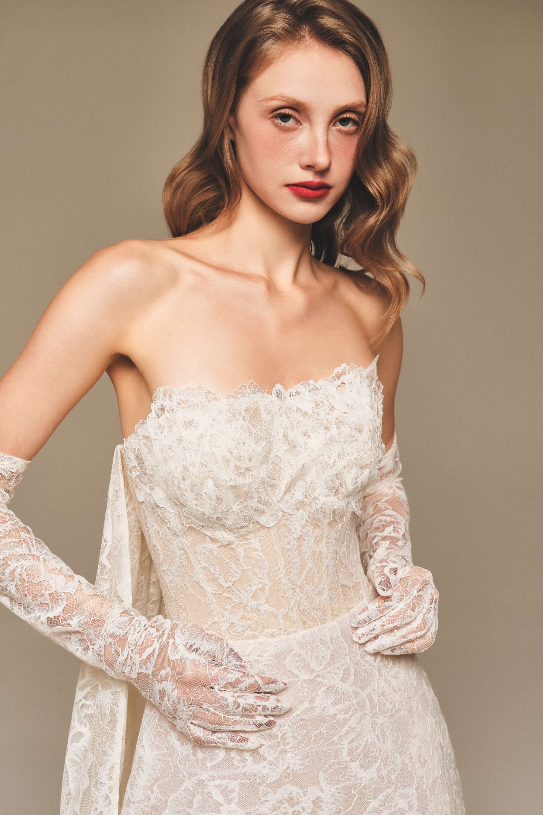 Strapless Lace Corset Mini Dress with 3D Floral Bust