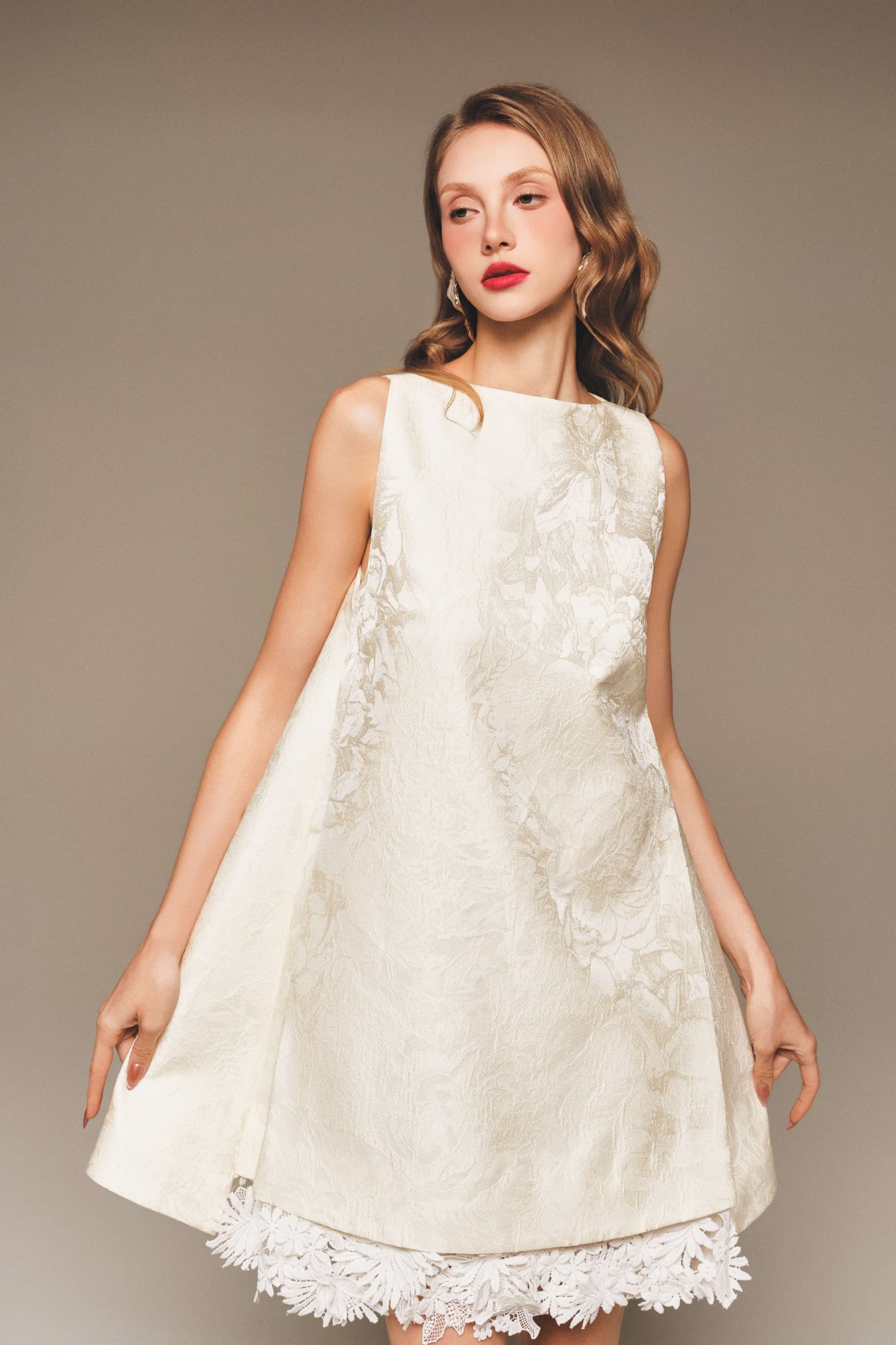 Silk & Lace A-Line Mini Dress
